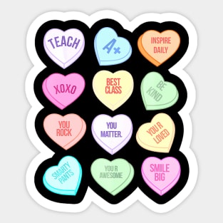 Funny Teacher Valentines Day Teach Heart Candy Sticker